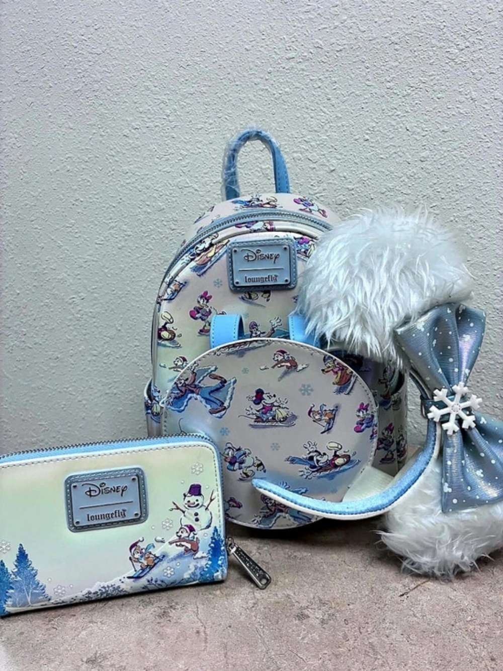 Loungefly Disney Mickey & Friends Winter Wonderland Mini Backpack with Ear